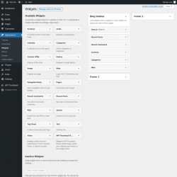 Page screenshot: Widgets ‹ Test site — WordPress
