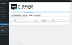 Page screenshot: WP Thumbtack → Templates