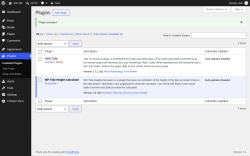 Page screenshot: Plugins &lsaquo; Test site &mdash; WordPress