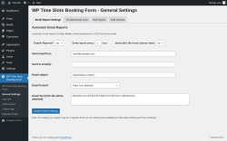 Page screenshot: WP Time Slots Booking Form → General Settings