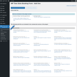 Page screenshot: WP Time Slots Booking Form → Add Ons