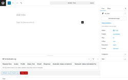 Page screenshot: Add Post ‹ Test site — WordPress