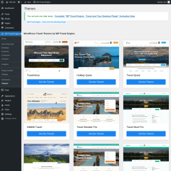 Page screenshot: WP Travel Engine → Themes