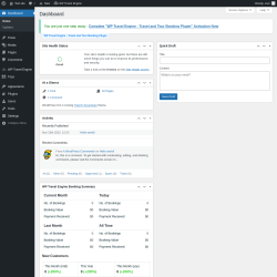 Page screenshot: Dashboard ‹ Test site — WordPress