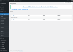 Page screenshot: WP Travel Engine → Enquiries