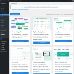 Page screenshot: WP Travel Engine → Extensions