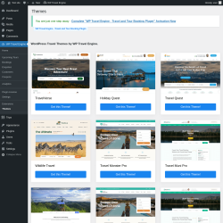 Page screenshot: WP Travel Engine → Themes