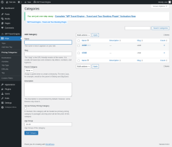 Page screenshot: Trips → Pricing Categories
