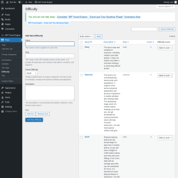 Page screenshot: Trips → Difficulty