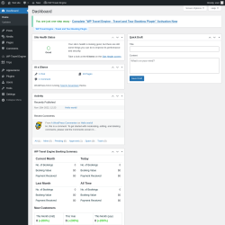 Page screenshot: Dashboard ‹ Test site — WordPress