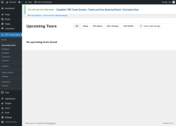 Page screenshot: WP Travel Engine → Upcoming Tours