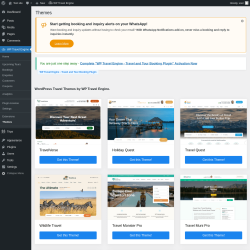 Page screenshot: WP Travel Engine → Themes