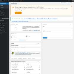 Page screenshot: Dashboard ‹ Test site — WordPress