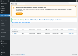 Page screenshot: WP Travel Engine → Coupons