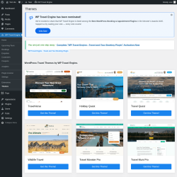 Page screenshot: WP Travel Engine → Themes