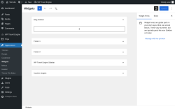 Page screenshot: Widgets ‹ Test site — WordPress