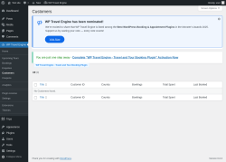 Page screenshot: WP Travel Engine → Customers