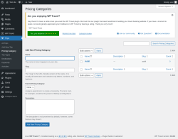 Page screenshot: Trips → Pricing Category