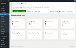 Page screenshot: WP Travel → Reports