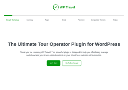 Page screenshot: WP Travel Setup Page ‹ Test site — WordPress