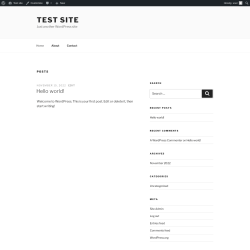 Page screenshot: Test site – Just another WordPress site