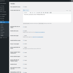 Page screenshot: Settings &rarr; Tweaks