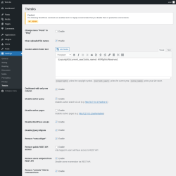 Page screenshot: Settings &rarr; Tweaks