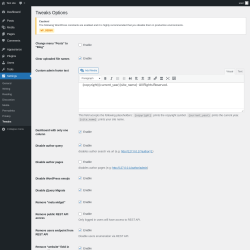 Page screenshot: Settings &rarr; Tweaks