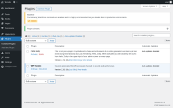 Page screenshot: Plugins &lsaquo; Test site &mdash; WordPress