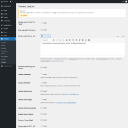 Page screenshot: Settings &rarr; Tweaks
