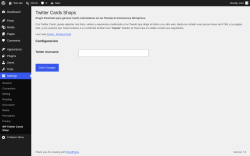 Page screenshot: Settings &rarr; WP Twitter Cards Shop