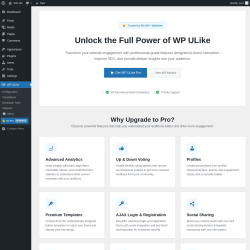 Page screenshot: WP ULike &rarr; 
					
					Go Pro
					Upgrade
				