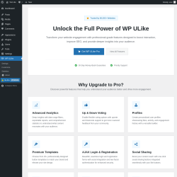 Page screenshot: WP ULike &rarr; 
					
					Go Pro
					Upgrade
				