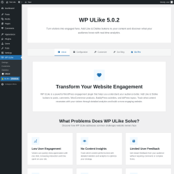 Page screenshot: WP ULike &rarr;  About