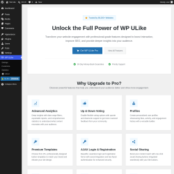 Page screenshot: WP ULike &rarr; 
					
					Go Pro
					Upgrade
				