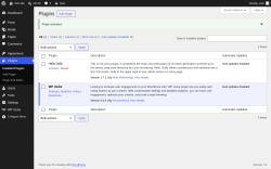 Page screenshot: Plugins &lsaquo; Test site &mdash; WordPress