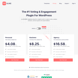 Page screenshot: WP ULike &rarr; Go Pro