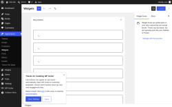 Page screenshot: Widgets &lsaquo; Test site &mdash; WordPress