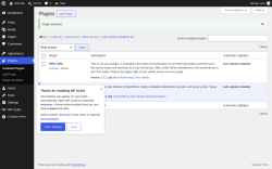 Page screenshot: Plugins &lsaquo; Test site &mdash; WordPress