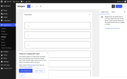 Page screenshot: Widgets &lsaquo; Test site &mdash; WordPress