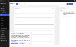 Page screenshot: Widgets &lsaquo; Test site &mdash; WordPress