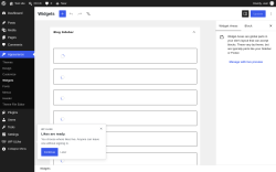 Page screenshot: Widgets &lsaquo; Test site &mdash; WordPress