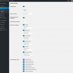Page screenshot: Wp Reviews &rarr; Settings