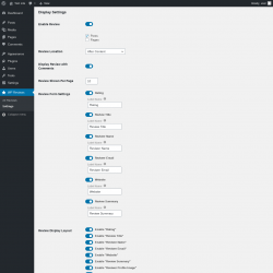 Page screenshot: WP Reviews &rarr; Settings