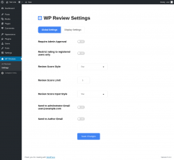 Page screenshot: WP Reviews &rarr; Settings
