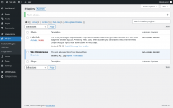 Page screenshot: Plugins &lsaquo; Test site &mdash; WordPress