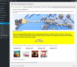 Page screenshot: Settings &rarr; Ultra simple Cart