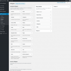 Page screenshot: Widgets &lsaquo; Test site &mdash; WordPress