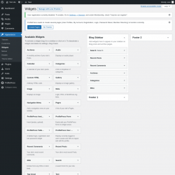 Page screenshot: Widgets ‹ Test site — WordPress