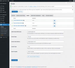 Page screenshot: ProfilePress → Emails